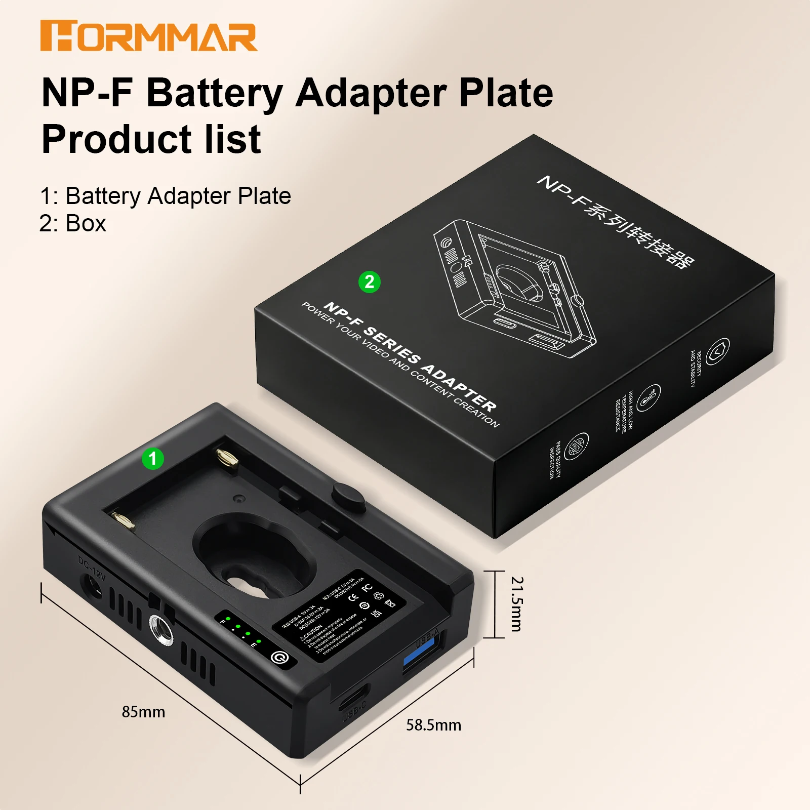 NP-F Batterieladegerät Batterieadapterplatte Kaltplattenadapter 1/4 Zoll für NP-F550 F750 F970 für BMPCC 4K 6K DSLR ILDC – Detail 4