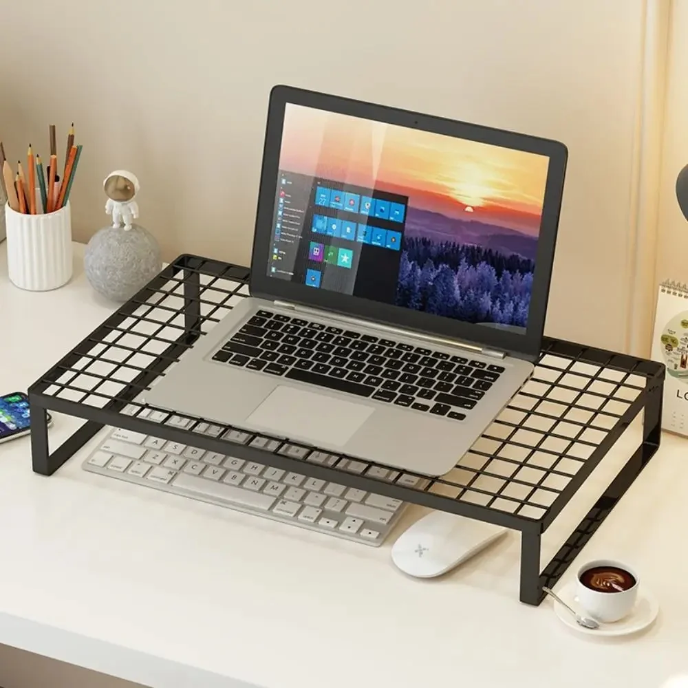 Siatka do laptopa Stojak chłodzący Czarno-biały Przenośny wspornik podstawy ekranu Metalowy uchwyt chłodzący Półka do przechowywania notebooka Notebooki — zdjęcie produktu 7