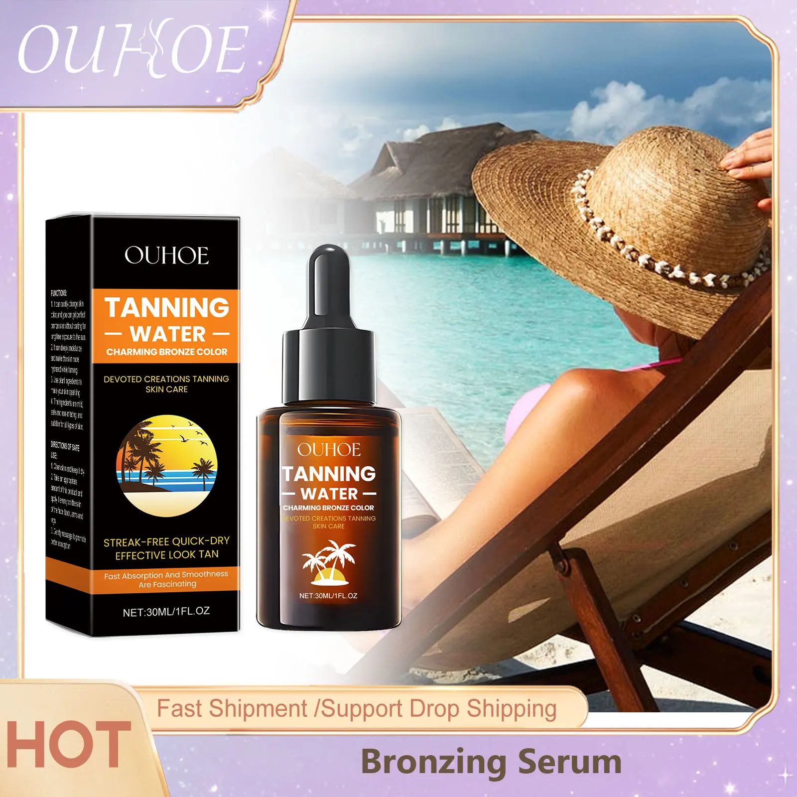 

Bronzing Drops Accelerator Tanning Body Bronzers Moisturizing Repair Sunbeds Solarium Beach Sunless Tanning Self Tanner Serum