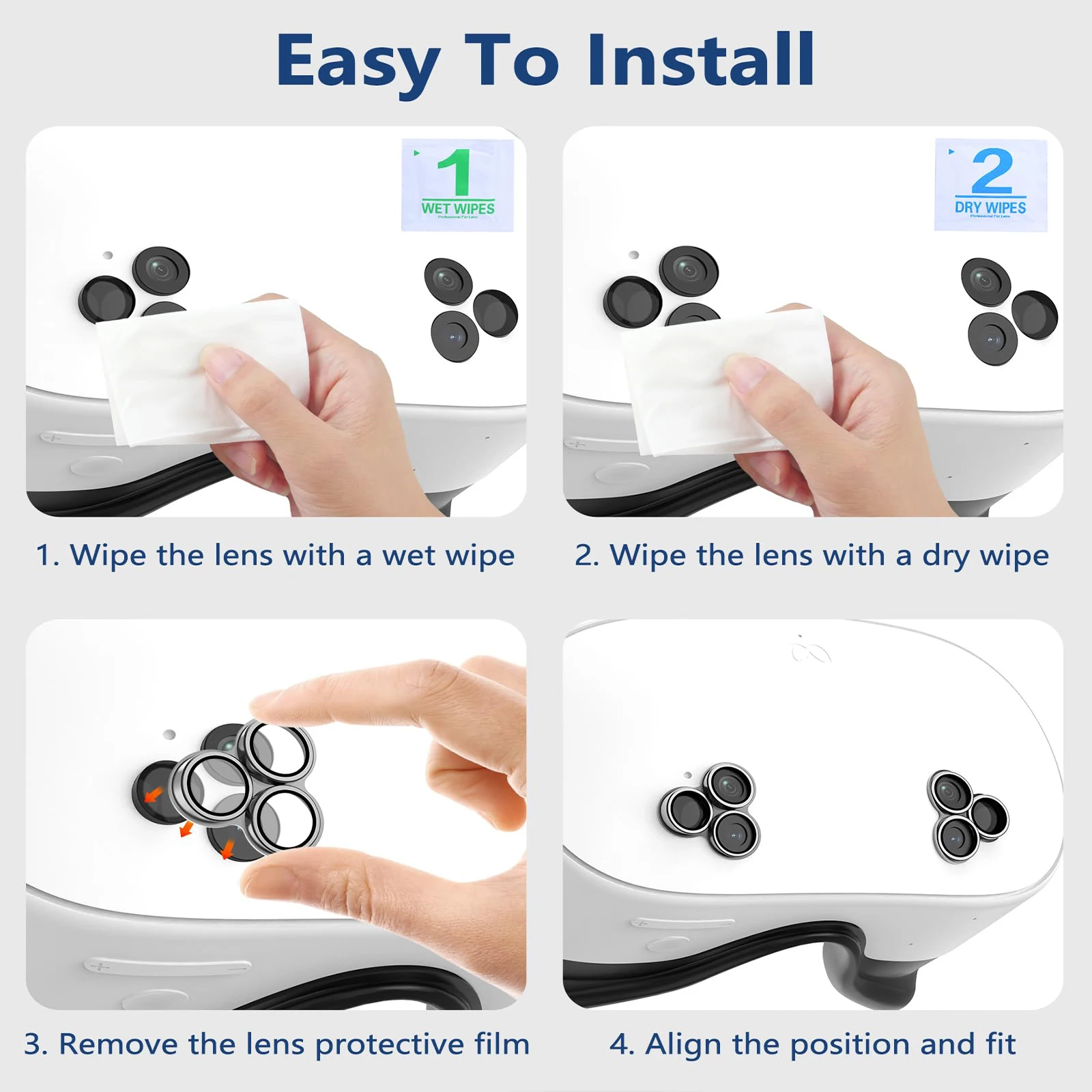 غطاء عدسة الكاميرا لـ Meta Quest 3s VR ملحقات إطار من سبائك الألومنيوم 9H HD طبقة رقيقة واقية من الزجاج المقسى لـ Oculus Quest 3s