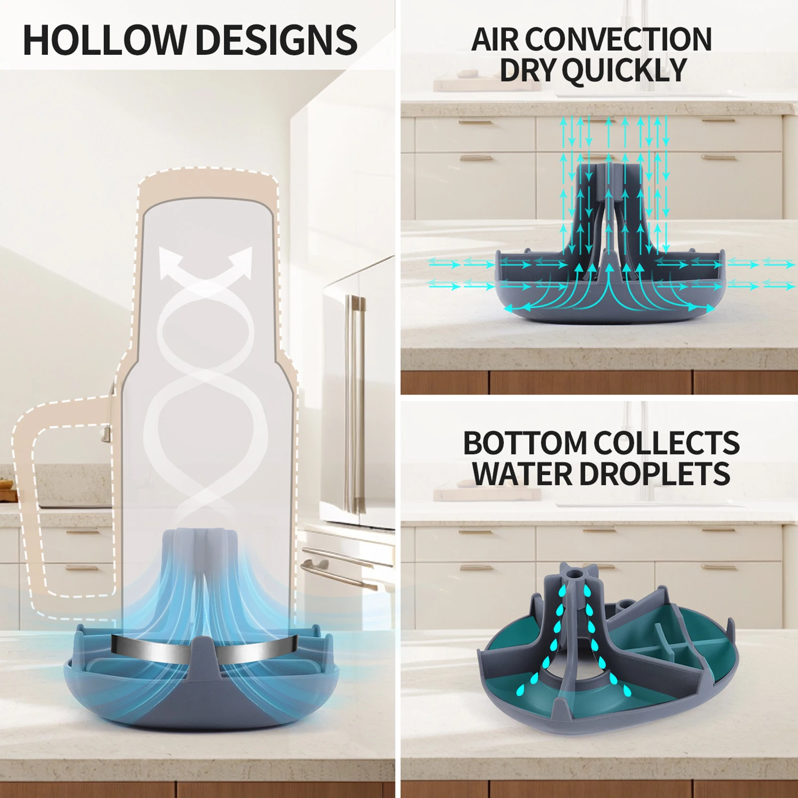 Water Bottle Drying Rack Cup Dryer Holder for Bottles Dispensers Counter