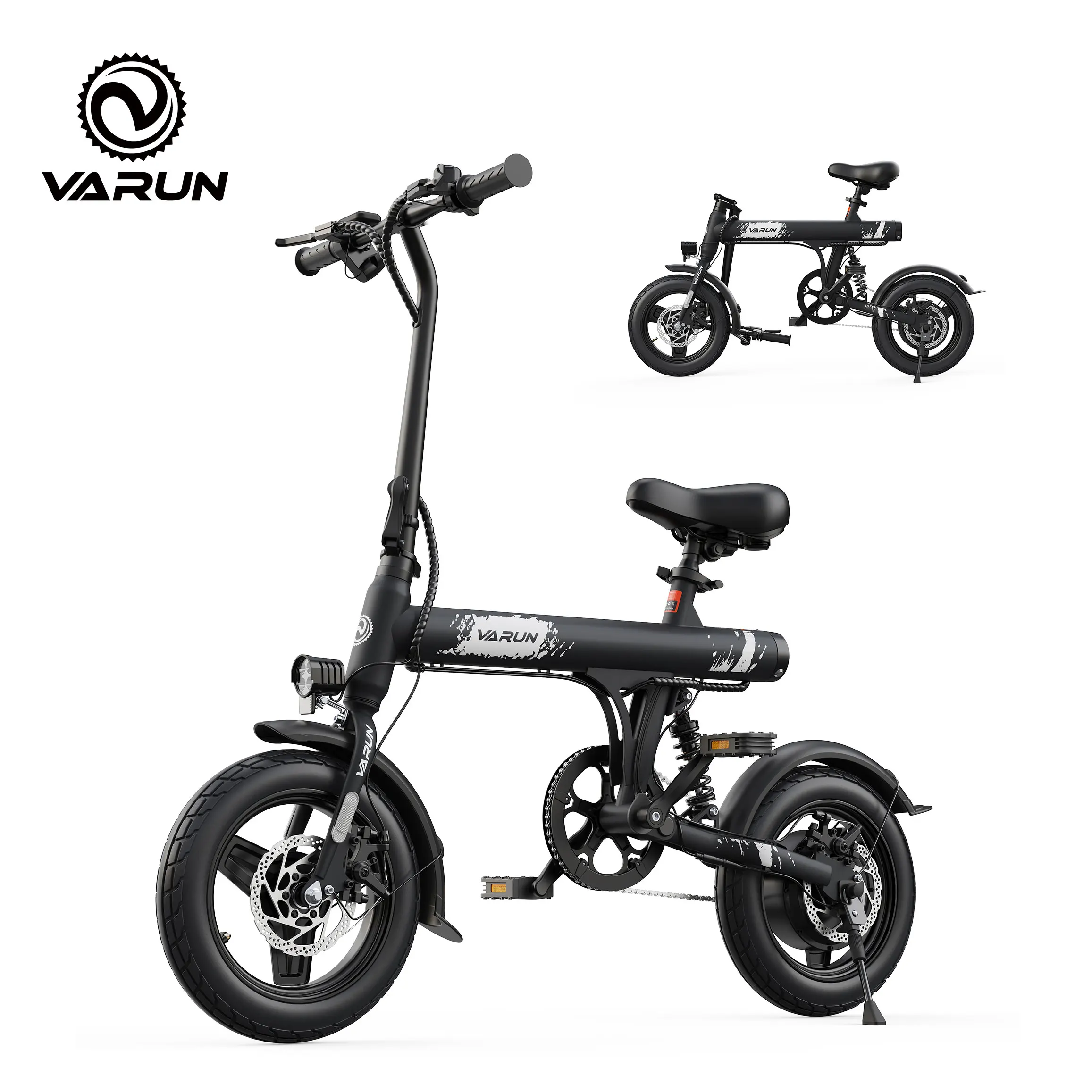 Vélo électrique pour adultes Varun C14-1, batterie 36V 7.8Ah, vélo électrique de banlieue de 14 pouces, idéal pour la conduite urbaine, autonomie de 30-45 km