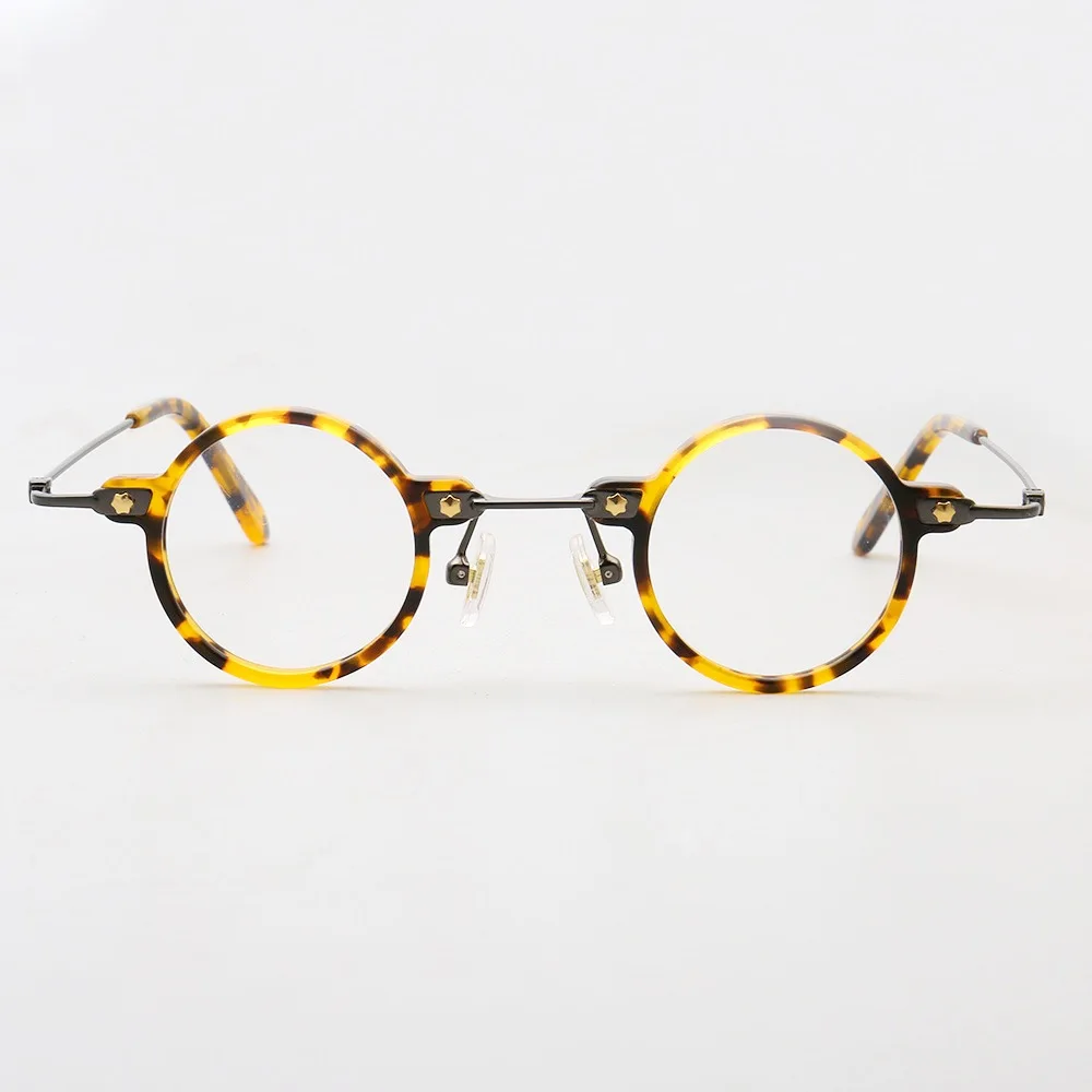 Retro Round Men Eyeglass Frames Optical Eyewear Women Vintage Glasses Prescription Spectacles Tortoise Eyeglasses Clear Hipster