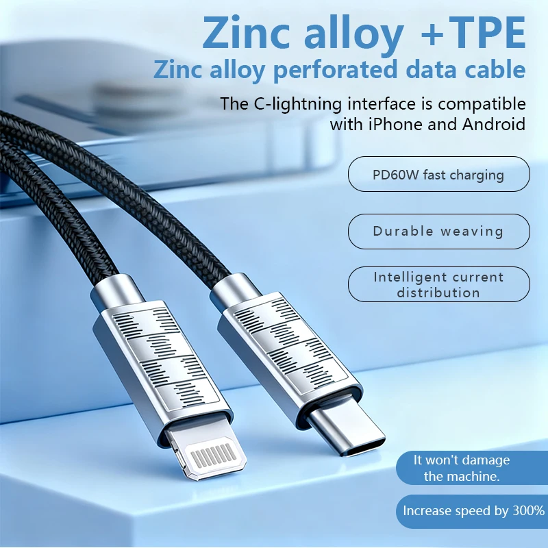 USB-C to Lightning Fast Charging Cable Thickened Braided Pure Copper Wire Core Type-c to Lightning Charger Cable,Lightning Cable