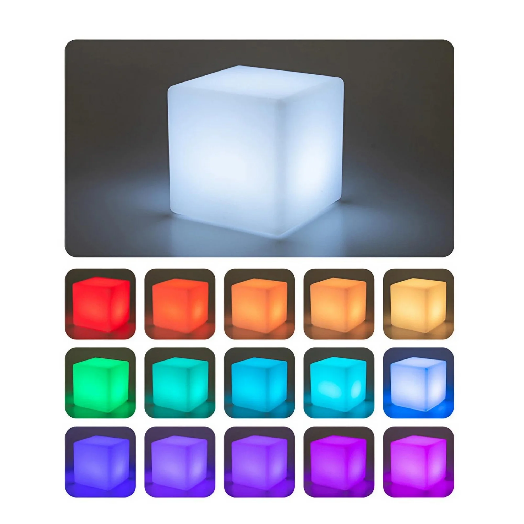 USB Rechargeable Waterproof and Shockproof 16-Color Remote Control LED Light Cube, Create a Colorful World of Light and Shadows