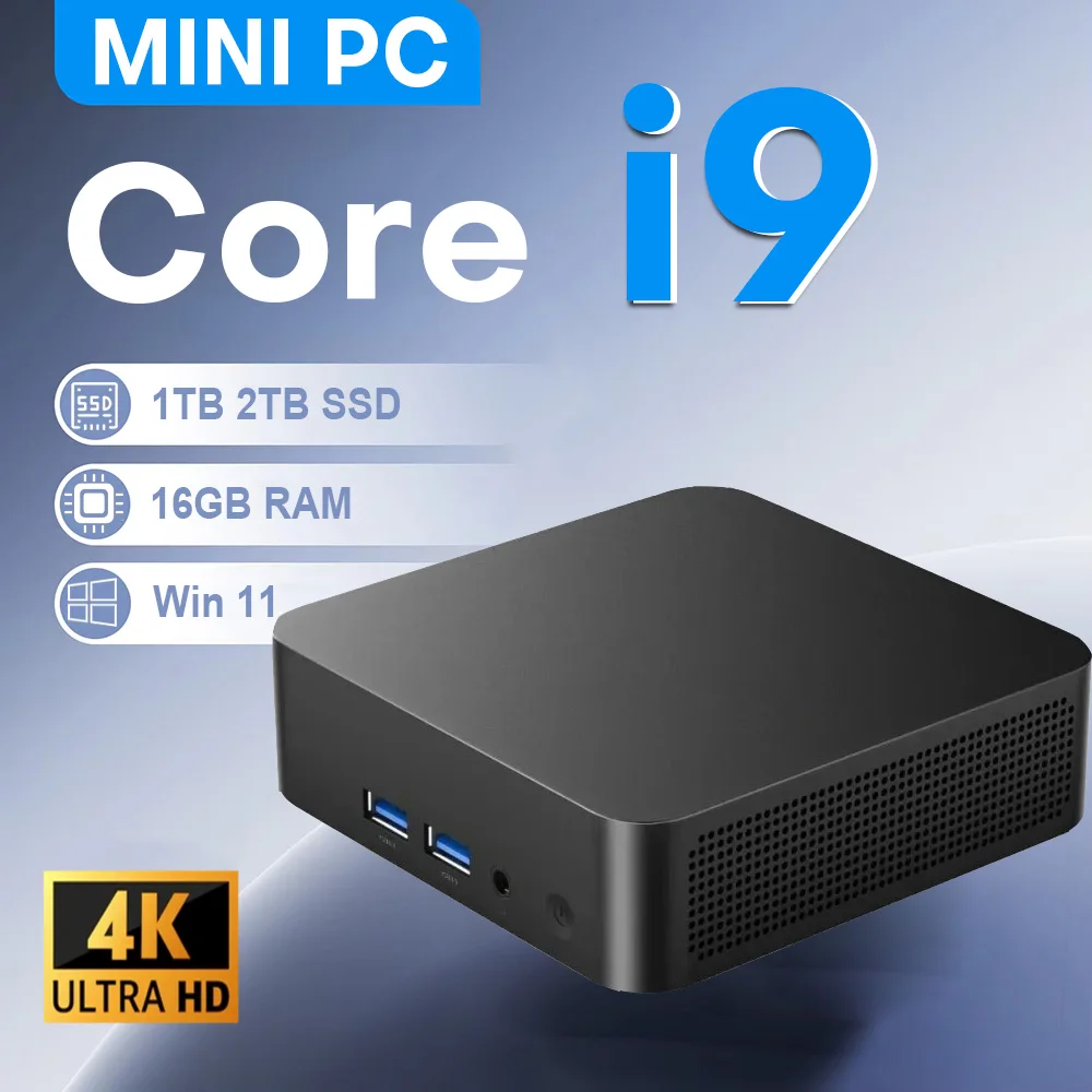 Nuovo Mini PC Intel Core I9 10980HK/8950HK/i3-6100U Windows 11 Computer Desktop 16GB RAM 512GB 1/2TB SSD Mini PC da Gaming Tascabile 4K HD