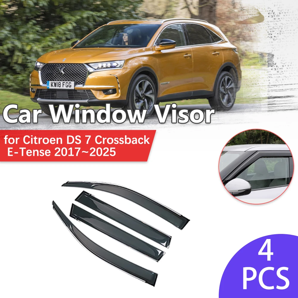 

Car Window Visor for Citroen DS 7 Crossback E-Tense 2017~2025 Rain Eyebrow Shelter Vent Awning Smoke Deflector Guard Accessories