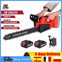 16-Inch Brushless Cordless Chainsaw - 7980W High-Power Electric Chainsaw 30000RPM, 2x20V Lithium Battery Chainsaw for Tree Cutti