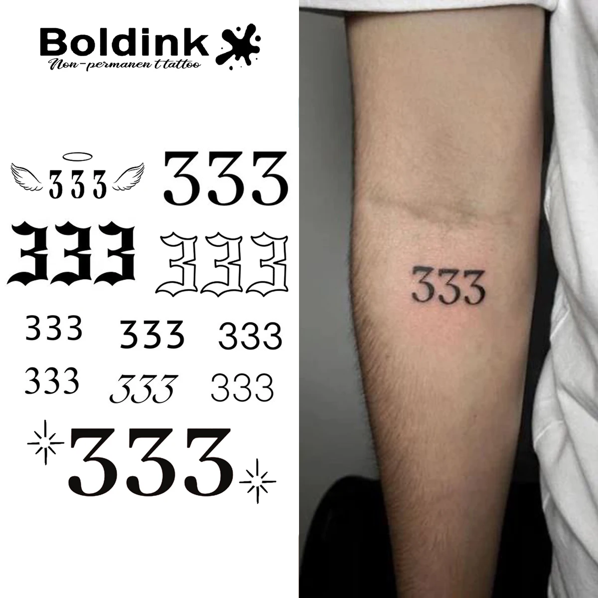 Three Temporary Tattoo,Lasts To 15 Days New Technology Magic Waterproof Semi Permanent Sticker.