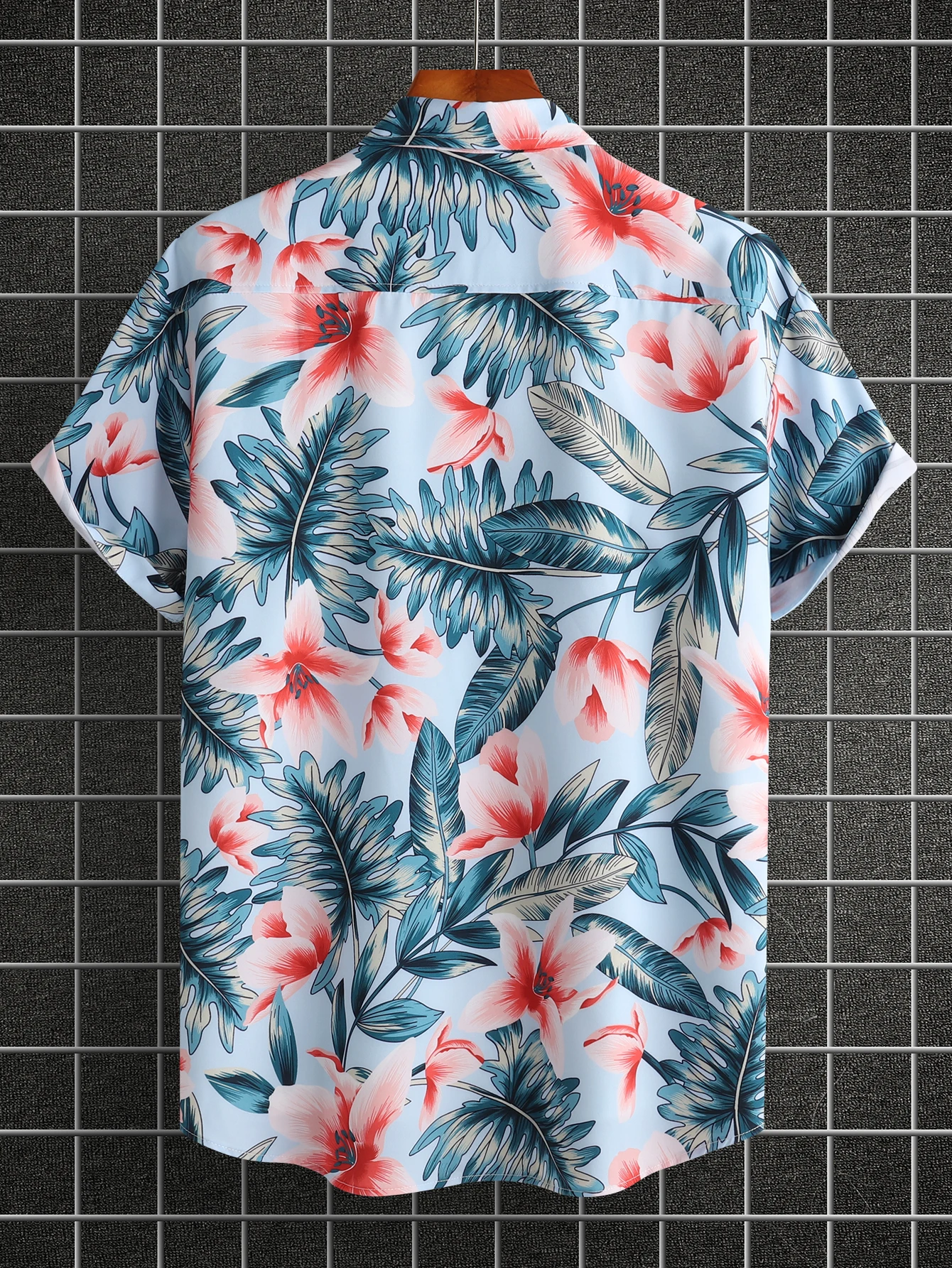 2024 Men\'s Fashion digital Printed short-sleeved Shirt Men\'s Hawaiian printed shirt