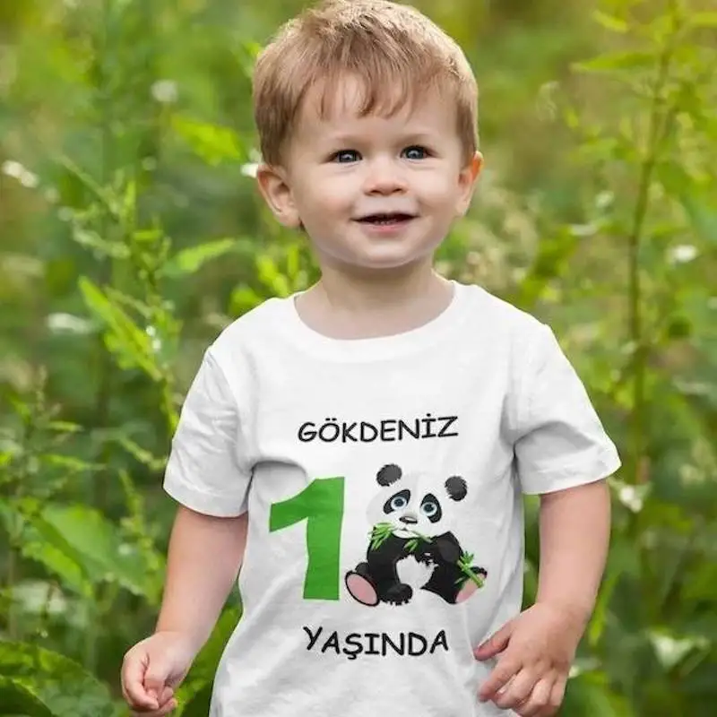 Panda Custom Printed T-Shirt , Personalized Kid Unisex Shirt, Personalised Wearable Gifts, Party Clothes