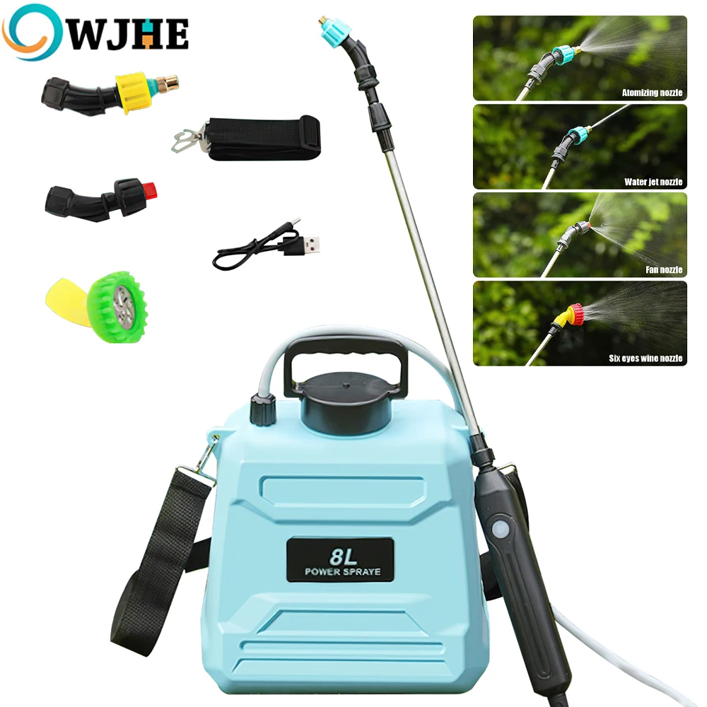 Pulvérisateur électrique OWJHE 8L, pulvérisateur agricole portable pour la maison, pulvérisateur de pesticides haute pression, arrosage de jardin, machine à brume pour fleurs