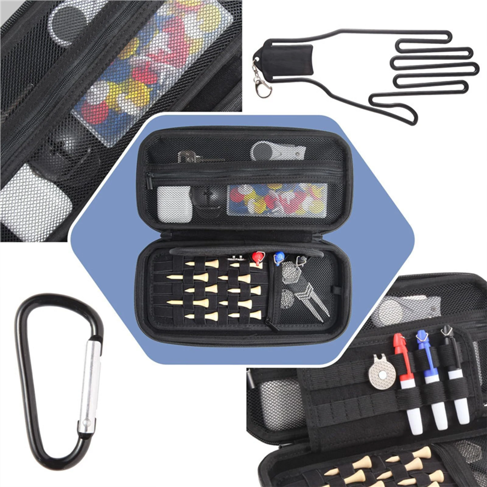 حافظة قفازات الجولف مع مقسم تشكيل ناعم وثقوب ملحقات الجولف حامل قفازات جولف قوي للنساء والرجال لاعبي الغولف