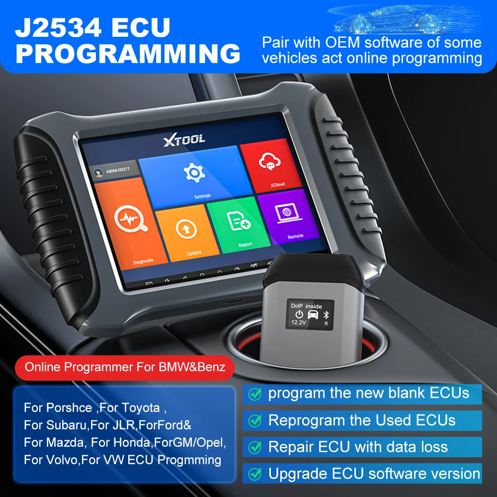 XTOOL A80 pro Master OBD2 Diagnostic tools J2534 ECU Programmer ECU Coding Key Programmer All Systems 30+ services Free update