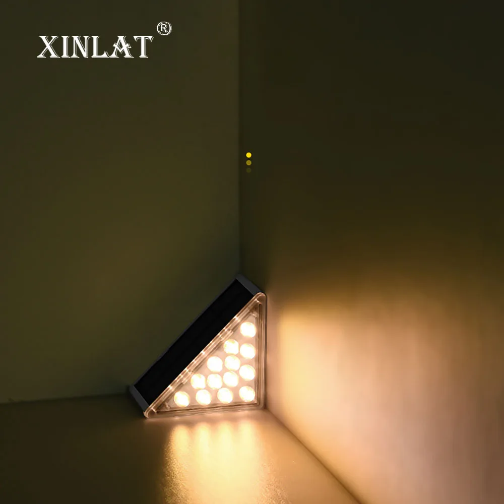 1/4 Mới Năng Lượng Mặt Trời Chống Nước IP68 Led Bước Sáng Nhúng Cầu Thang Góc Đèn Trong Nhà Và Ngoài Trời Sân Vườn Hành Lang footlight