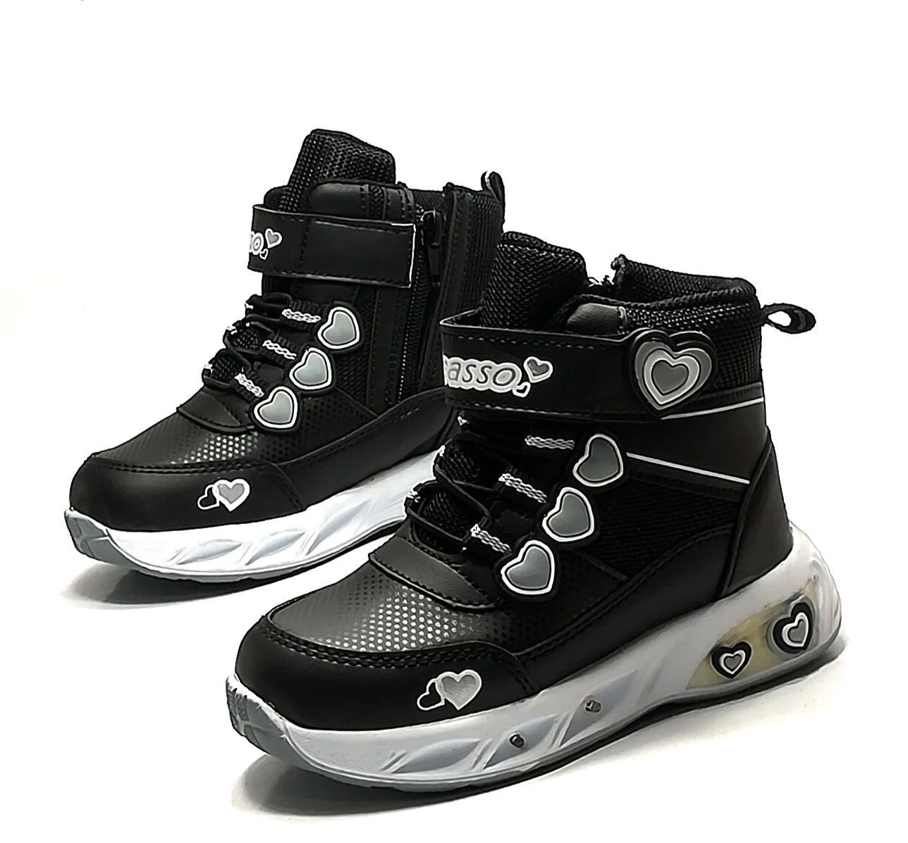 Black gray lamp girls sneakers, water resistant, new season, flashy, standard fit, high quality