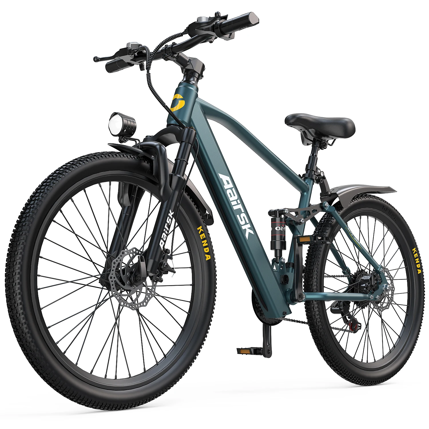 Aairsk GT900 26" All-Terrain Elektrofahrrad, 36V 13Ah Wechselakku 40-60KM, 21-Gang 250W Off-Road E-Bike mit NFC-Schloss & Doppelfederung, Mountain E-Bike für Erwachsene 25KM/h