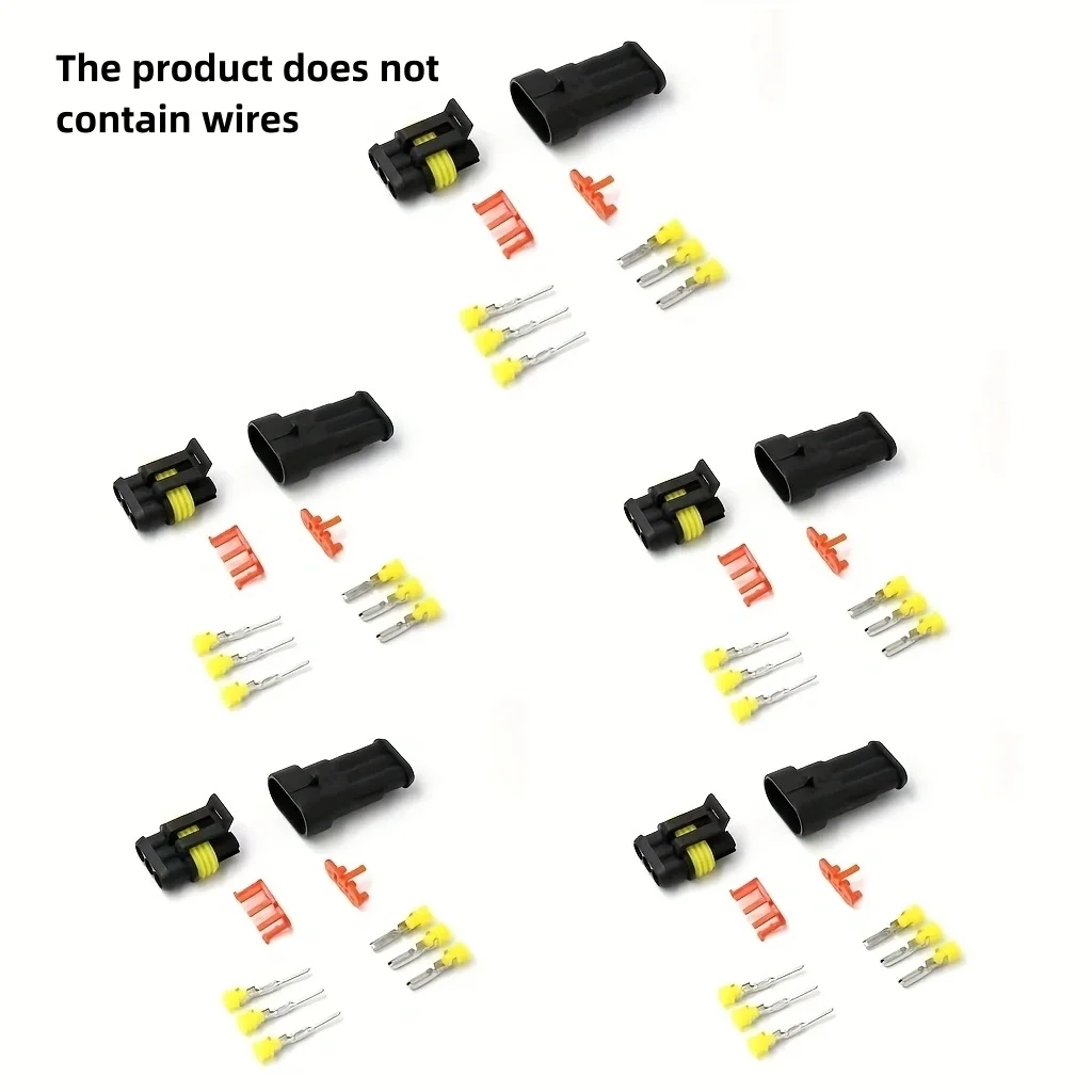10 عبوات من موصلات الأسلاك ذات 3 دبابيس، مقبس توصيل أنثى ذكر 18AWG، قطع الاتصال السريع للسيارة، موصلات أسلاك الشاحنة