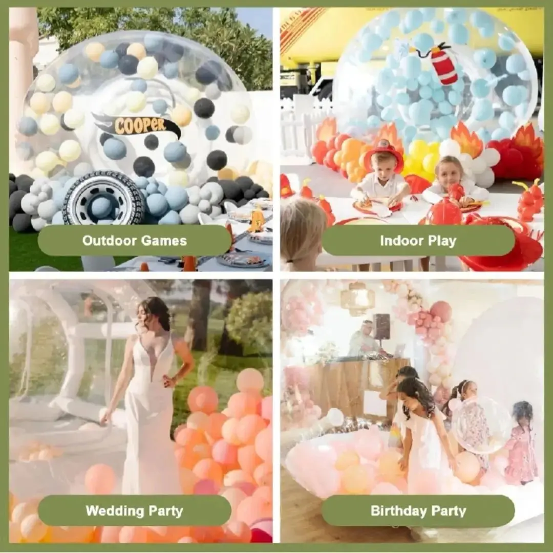 Nouvelle Maison Bulle Gonflable d'Extérieur 2026, Dôme Transparent (Souffleur Inclus), Idéale pour Fêtes, Demandes en Mariage, Journée des Enfants et Autres Événements.