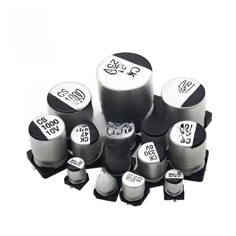 10 SZT. Aluminiowy kondensator elektrolityczny SMD 6.3V 10V 16V 25V 35V 50V 1UF 2.2UF 4.7UF 10UF 22UF 47UF 100UF 220UF 330UF 470UF 1000UF — zdjęcie produktu 7