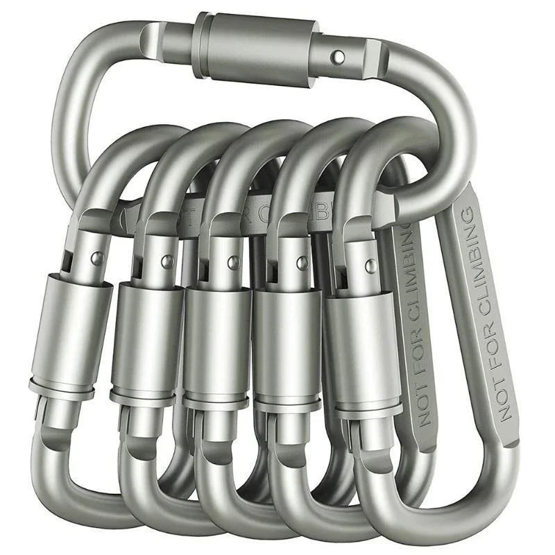 4-6PCS Karabijnhaak Set Voor Sleutel Camping Survival EDC Outdoor Sleutelhanger Clip Legering Aluminium Tactische Caribiner Haak Karabijnhaken - afbeelding 2