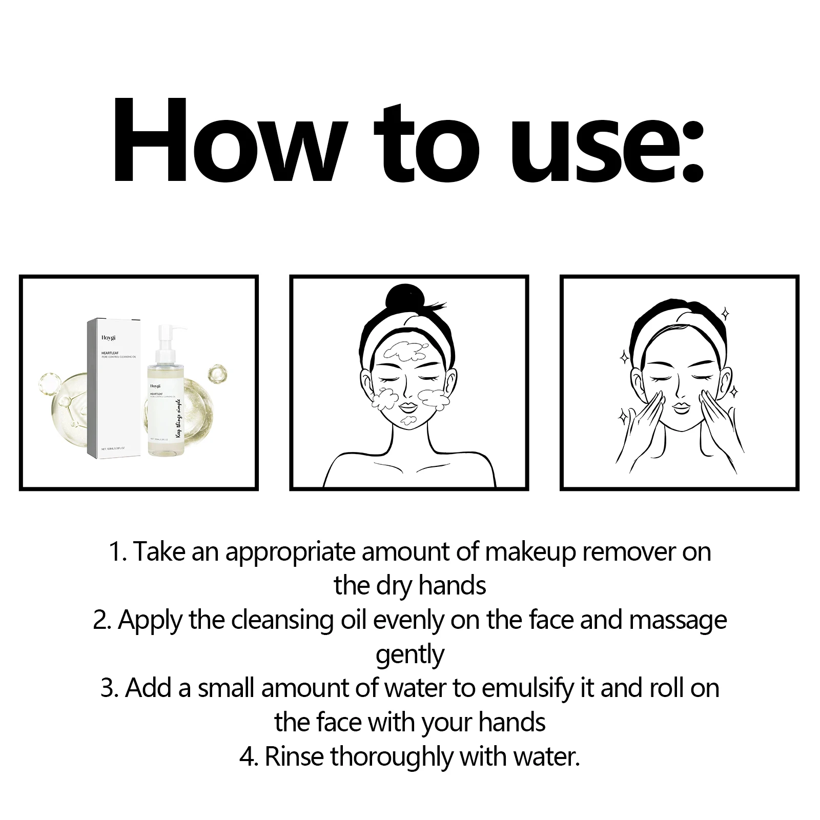 호이기 메이크업 리무버 오일 부드러운 클렌징 메이크업 리무버 모공 오일 제거 오일 컨트롤 모공 축소 매끄러움 향상 페이셜 클렌징 오일