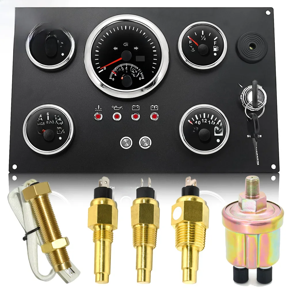 Dashboard voor scheepsmotoren Compatibel met alle scheepsmotoren 12V 24V GPS Snelheid Watertemperatuur Oliedruk Brandstofniveausensor Aangepast - afbeelding 2
