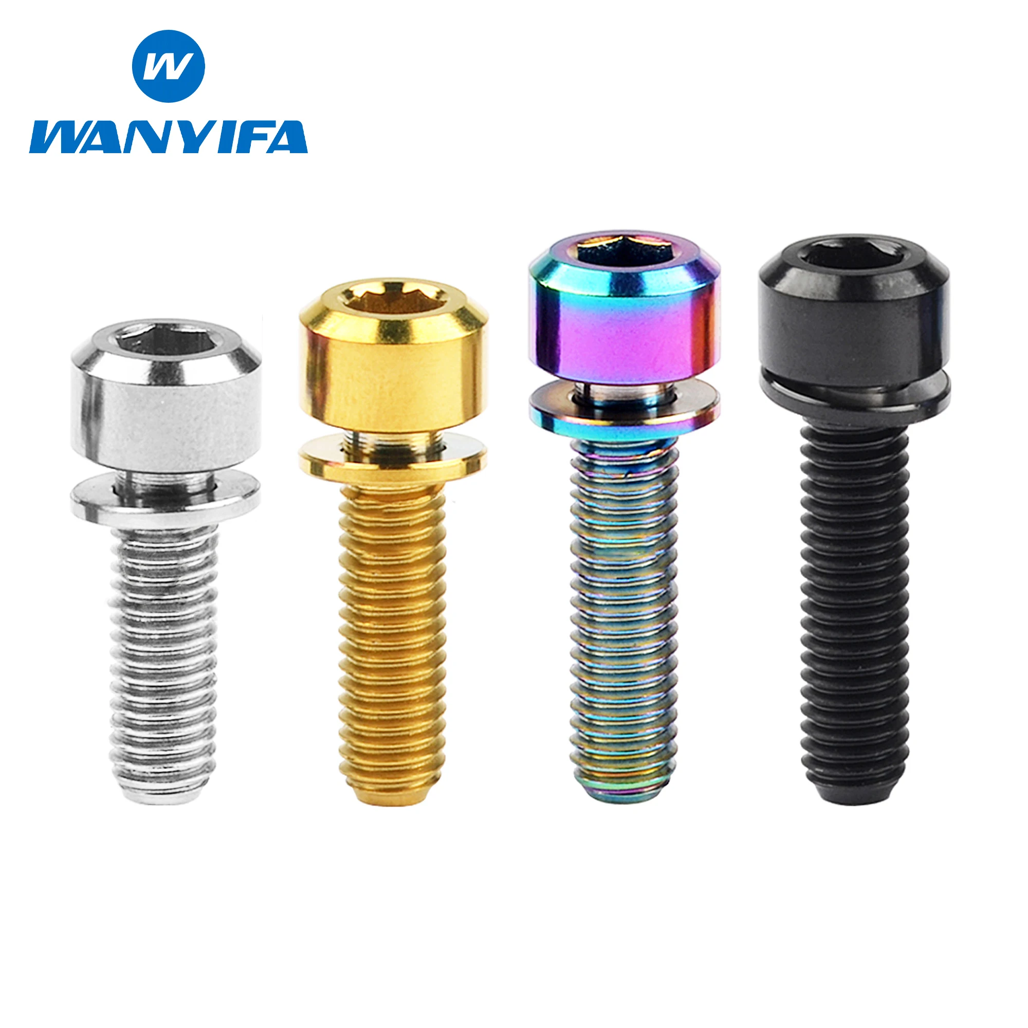 Wanyifa Titanium Bolt M5x16 18 20mm With Washer Allen Key Head Screws For Mountain Bike Road Bicycle Bottle Cage