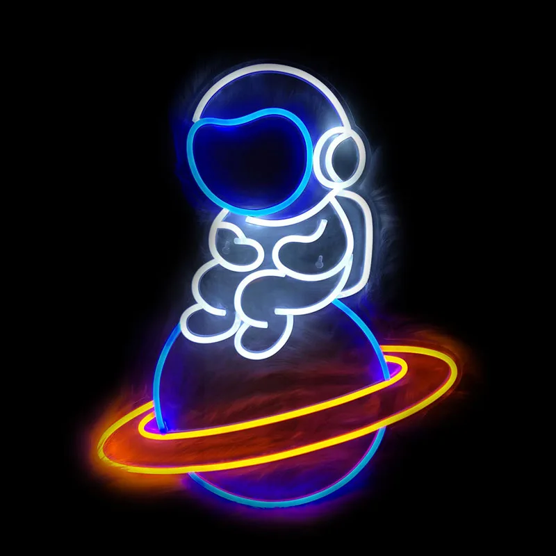 

Planet Spaceship Shape Neon Sign Light Astronaut Shape for Wall Room Art Bedroom Decor Neon Lamp Kid Teen Gift Night Light glass