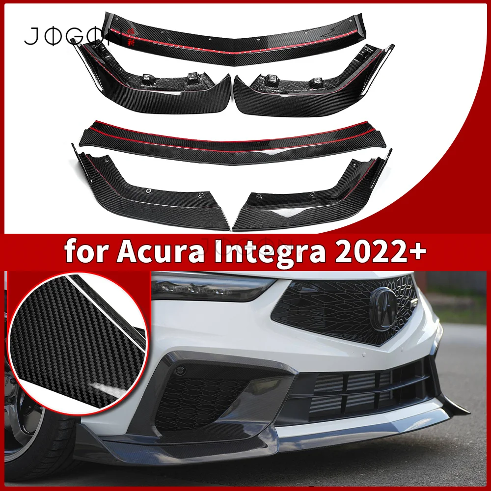 

2 стиля, предварительно предварительный сухой карбон для Acura Integra Type S 2023 2024 2025, комплект переднего бампера, защитный спойлер, разделитель для губ