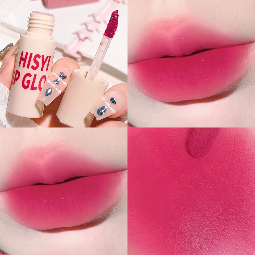 HISYI Airy Matte Velvet Lipstick, Non-Stick Long-Lasting Flawless Pseudo-Nude Whitening Smudge-Proof Perfect for Students