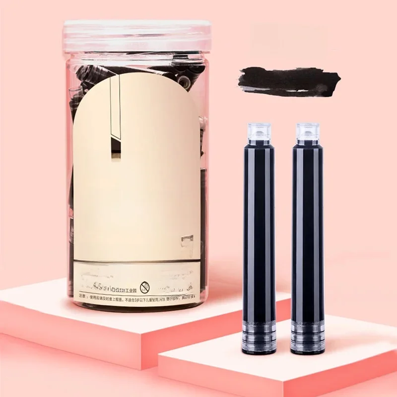 Stylo jetable 2.6/3.4mm et cartouche d'encre ensemble d'encre noir/rouge/bleu 50 pièces de papeterie scolaire et de bureau pour étudiants