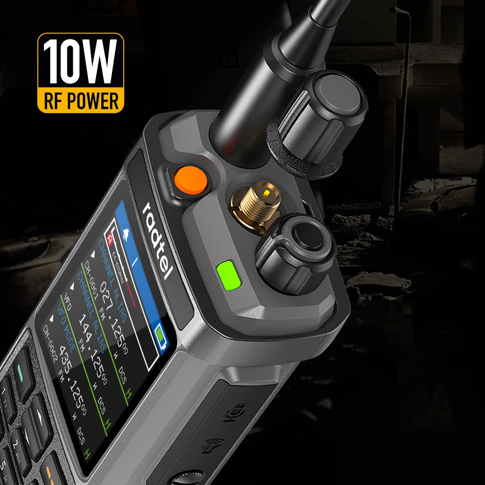 Radtel RT-880G + Cable de programación Ham Radio 10w 1024 CH con AM SSB CB rx, USB LSB CW CB LW MW SW 2000mAh 1024 canales tipo C