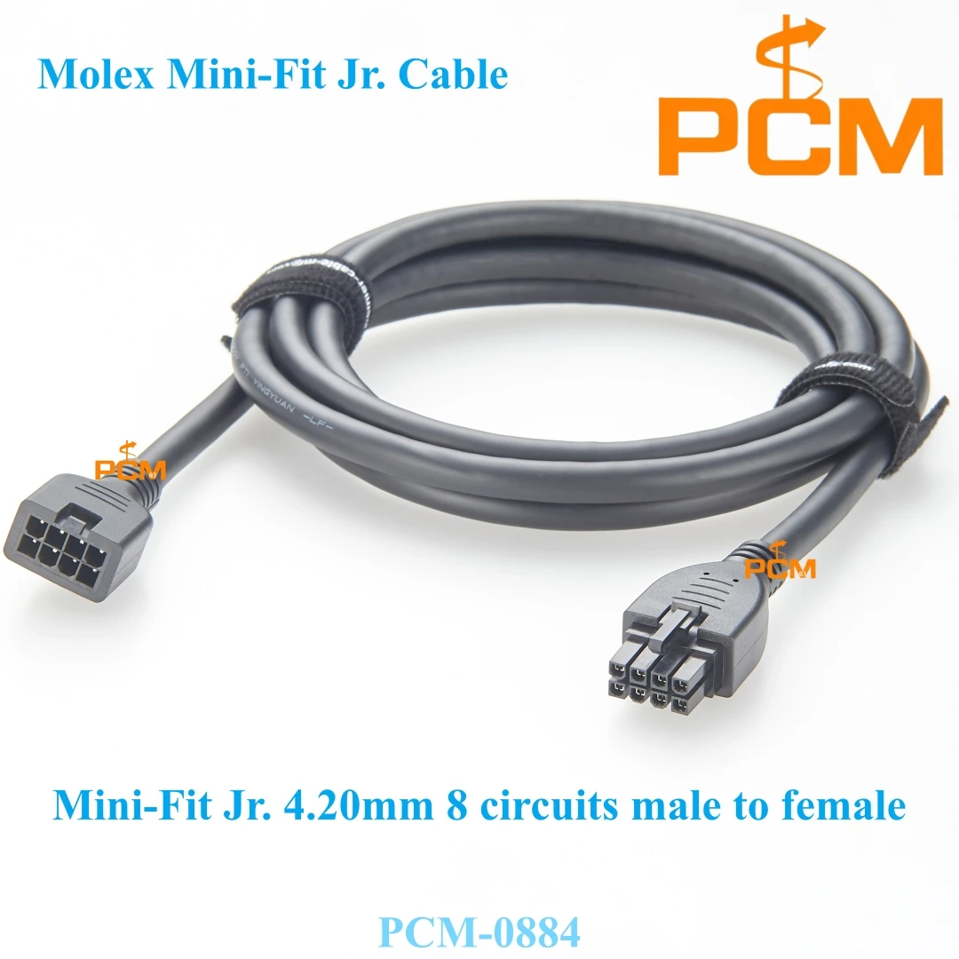 5Pcs 2m 8 Pin Molex Mini-Fit Jr. 39-01-3083, 39-01-2080 Female to Male Plug Jack Connector Power Signal Cable Assembly 245135