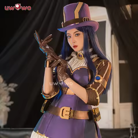 LAST BATCH UWOWO Caitlyn Cosplay Game Caitlyn Sheriff of Piltover Cosplay Costume With Hat Halloween Costume