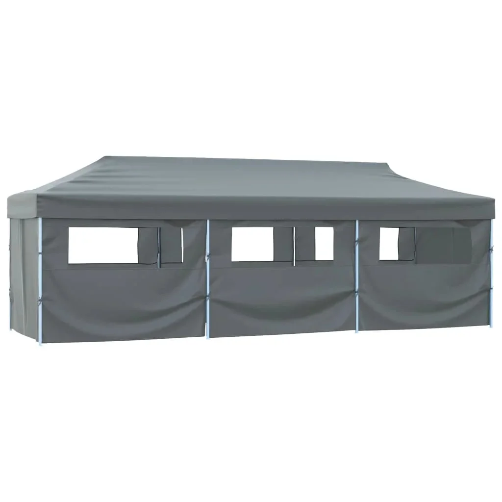 Vidaxl Anthracite Folding Pop-Up Party Tent With Sidewalls 3X9 Outdoor Products Sunshade And Rainproof Size 8