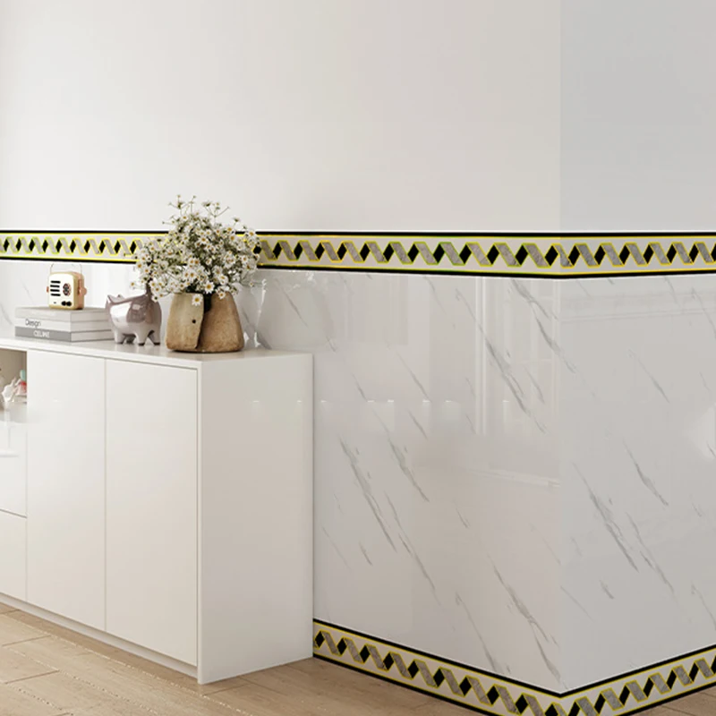 لوح تنورة ذاتي اللصق على شكل لفات ورق حائط مقاوم للماء والزيت لغرفة المعيشة والحمام والمطبخ والديكور المنزلي ضروري #5