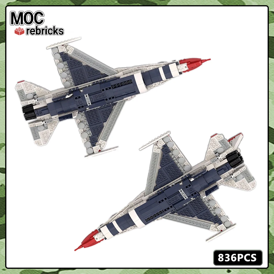 MOC Space War Series Building Block รุ่นทั่วไป Dynamics F-16 THUNDERBIRDS Originality บินอาวุธ DIY ของเล่นเด็ก