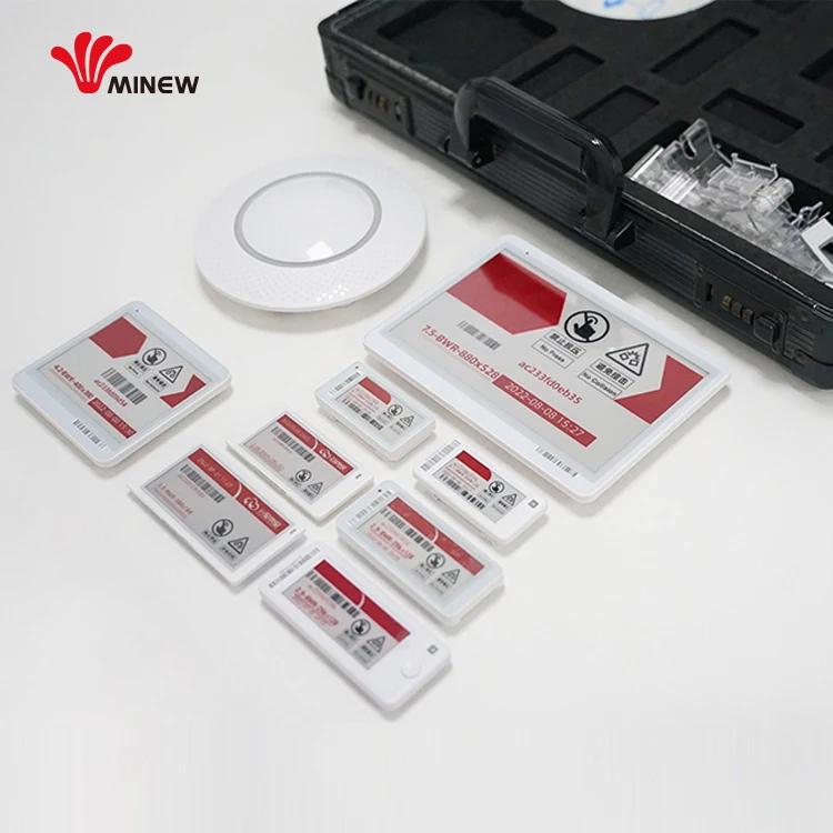 Minew 8pcs ESL Demo Kit Ble Electronic Shelf Labels Test Kit with Gateway