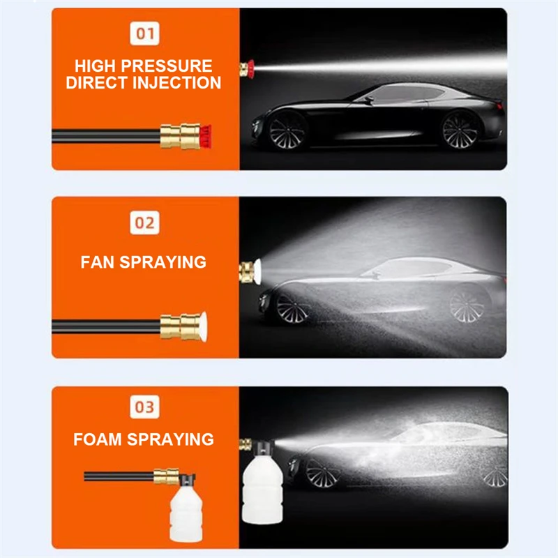 Washer Gun 30000mAh Battery Wireless High Pressure Foam Generator 1500W 30Bar Car Water Gun for Auto Home Garden Cleaner Machine