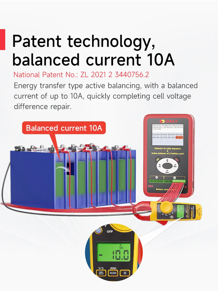 DALY SMART BMS المعادل والكشف عن تسلسل الكابل ، موازن نشط ، بطارية ليثيوم الأسد ، LifePo4 ، 3 ~ 24s