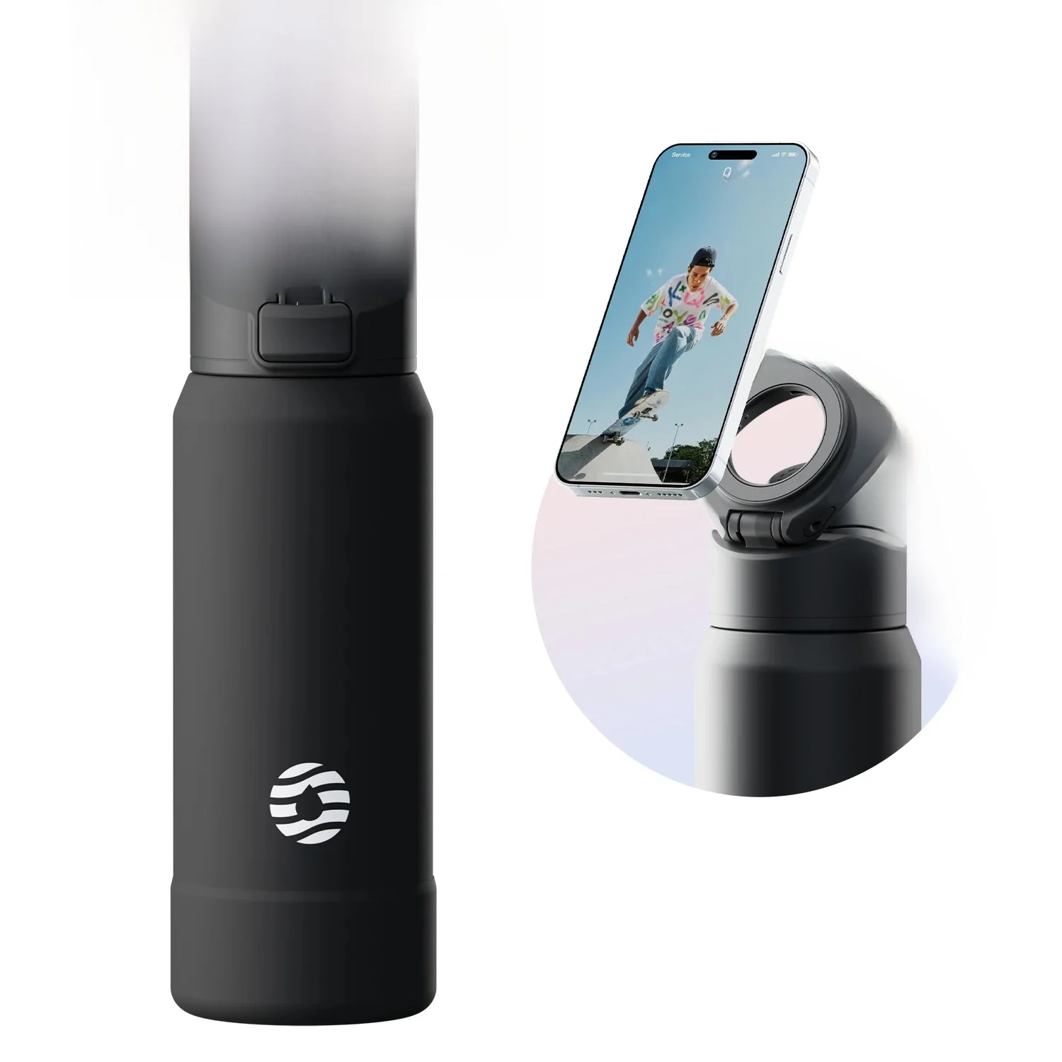 Fjbottle Magnetische Thermosfles van RVS Sportwaterfles met Magnetische Telefoonhouder en Isolatiebeker met Afneembaar Deksel - afbeelding 2