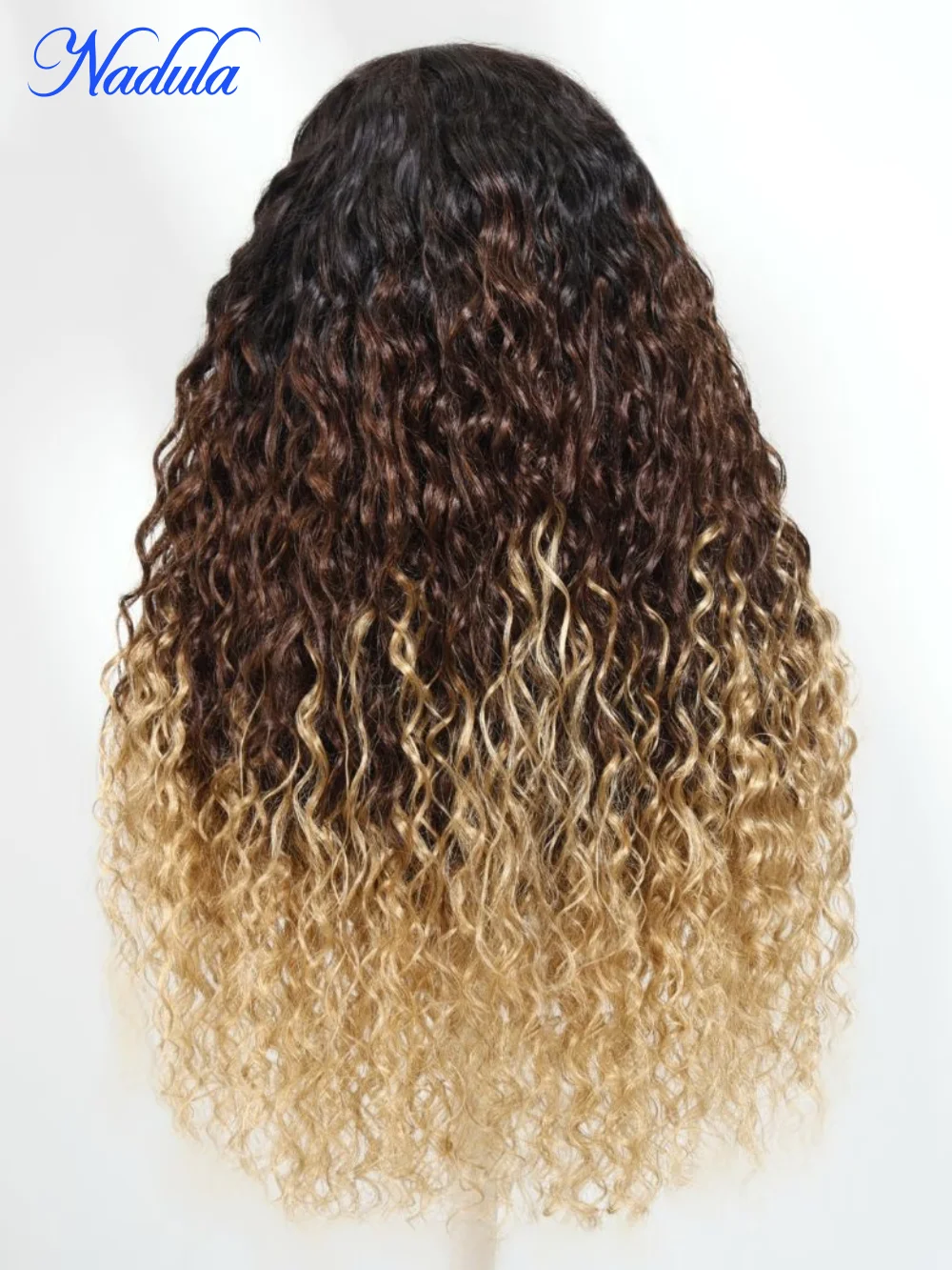 Nadula 7x5 Bye Bye Knots شعر مستعار أومبير بني إلى أشقر شعر مستعار مموج مائي مع جذور داكنة وضعه والذهاب مع رباط غير مرئي