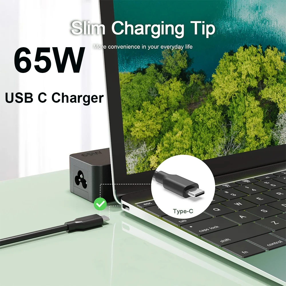 

20V 3.25A 65W Usb Type C Charger For Hp Elitebook Spectre Chromebook Elite Computer Lenovo Acer Laptop Ac Power Adapter Supply