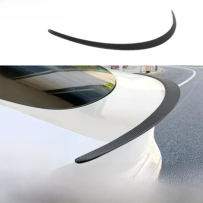 Dla Tesla Model Y 2024 Spoiler z prawdziwego włókna węglowego Samochodowe tylne skrzydło bagażnika Matowe błyszczące modyfikacje zewnętrzne Model 3 Akcesoria — zdjęcie 2