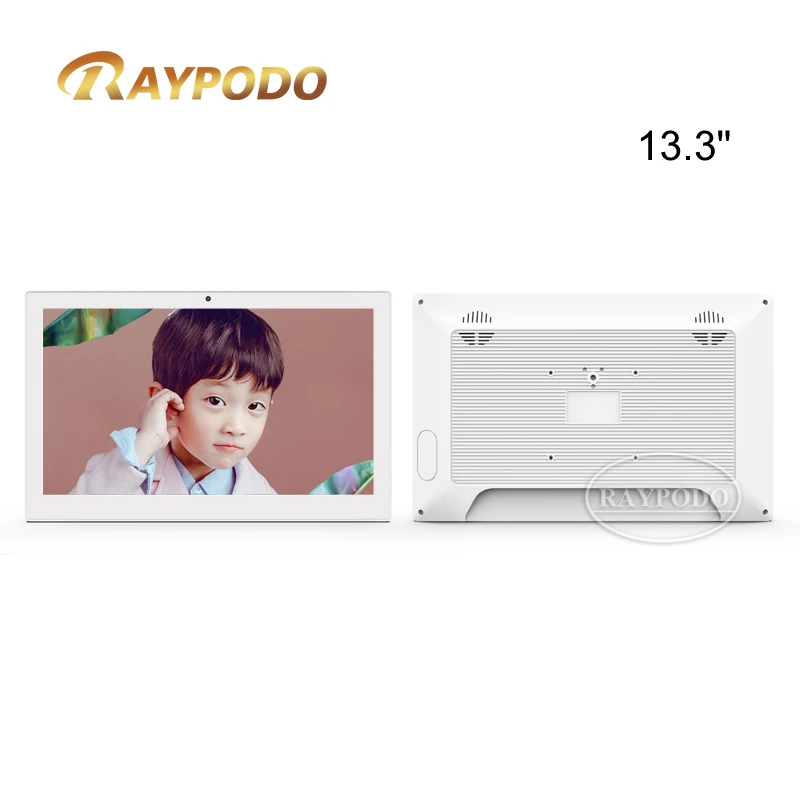 Raypodo-حامل لوحي صناعي ، شاشة عرض لافتات رقمية ، متعدد اللغات ، أندرويد 11 ، RK3566 ، 13.3"