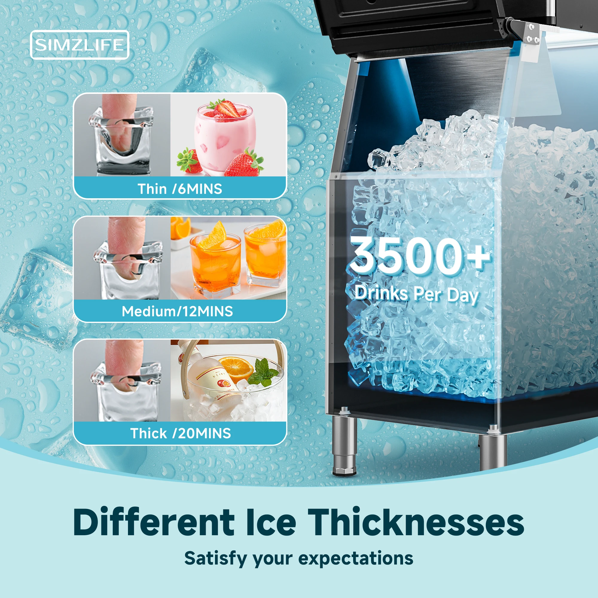 ماكينة صنع الثلج التجارية من الفولاذ المقاوم للصدأ ، ضاغط SESTAR ، تخزين 250 رطل ، 400 رطل/24 ساعة ، للبار والمقهى