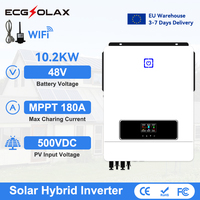 ECGSOLAX 10.2KW Hybrid Solar Inverter 48V 230V With Dual MPPT 180A Charge Controller Off-grid Solar Hybrid Inverter Max PV 500V