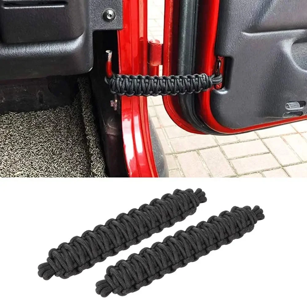 1Para pasków ograniczających drzwi Ochrona przed ograniczeniami Pozycjonowanie Tkana lina do Jeep Wrangler CJ YJ TJ JK JKU JL JLU Gladiator JT — zdjęcie 2