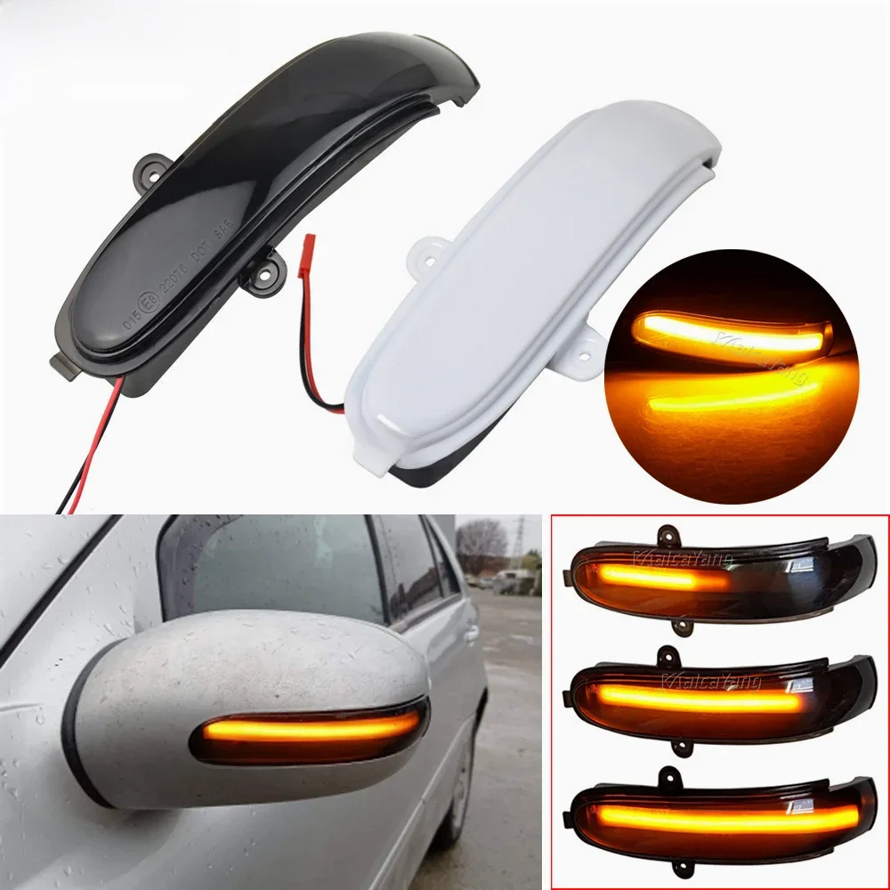 2 pces piscando pisca dinâmico de água para mercedes benz classe c w203 s203 cl203 2001-2007 led